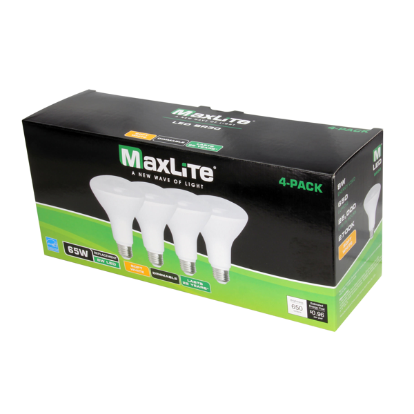 MaxLite® 8w Indoor BR30 2700K (4 pack) image 418625978412